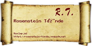 Rosenstein Tünde névjegykártya